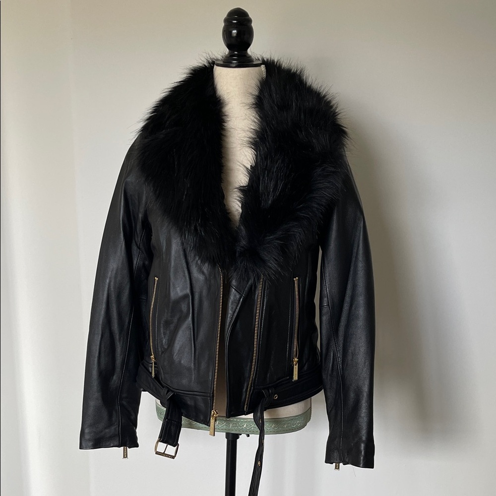 Michael Kors / Faux Fur & Leather Jacket